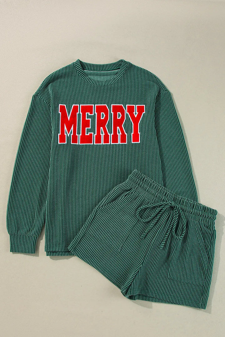 Ensemble noir sweat & short "Merry" - Confort et style festif Perfectelena