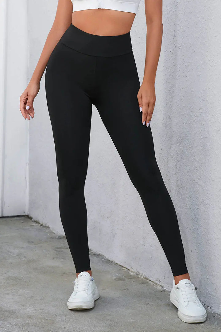 Legging taille haute noir croisé avec contrôle du ventre Perfectelena